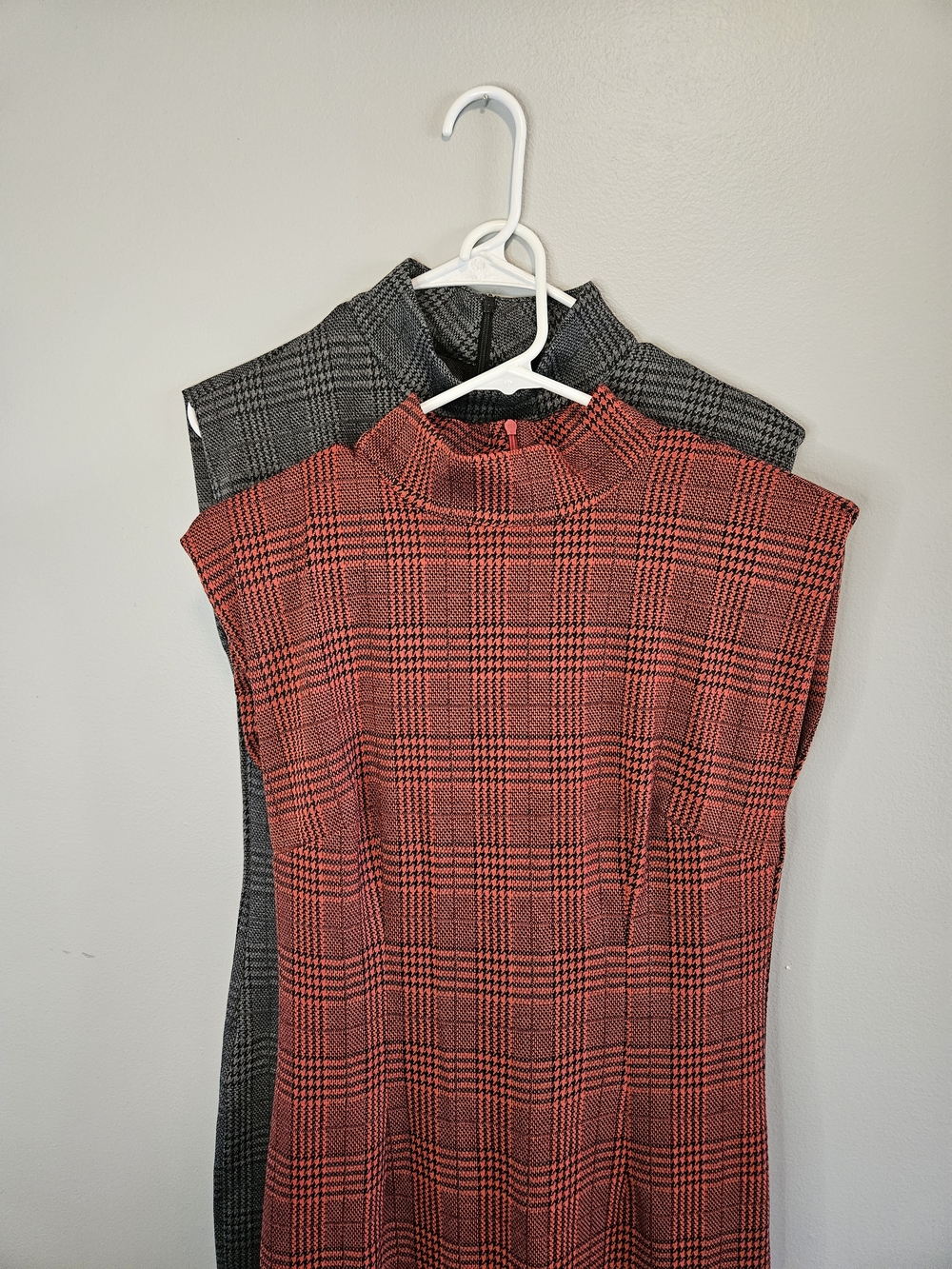 HALARA Bundle NWT Plaid Midi Dress in Charcoal Red and Black Medium M